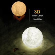 Cargar imagen en el visor de la galería, Humificador Lampara de Aromaterapia 3D con base de madera
